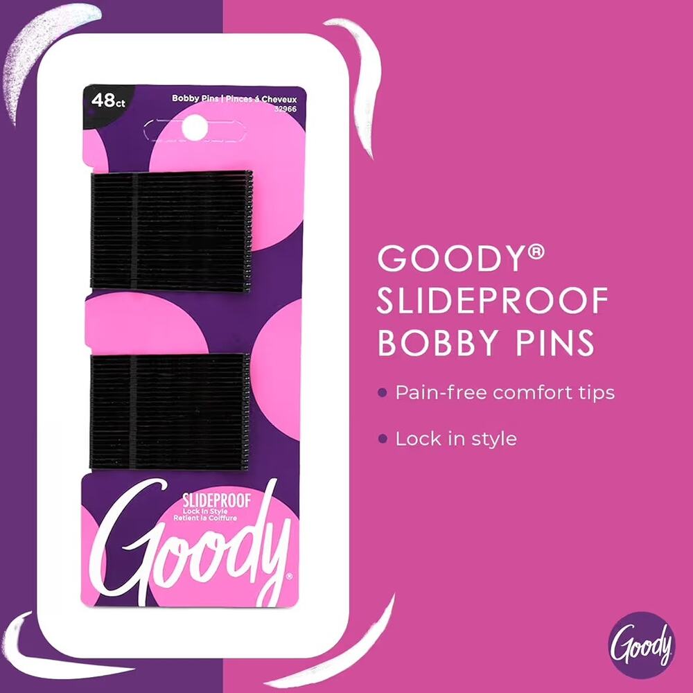 Goody Black Brown Metallic Bobby Pins 48 Count Hair Accessory